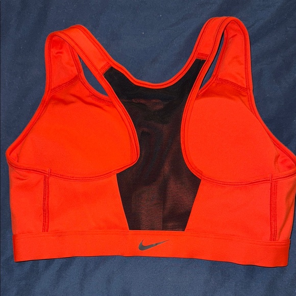 Nike Women's Bright Orange Sports Bra - Picture 2 of 3